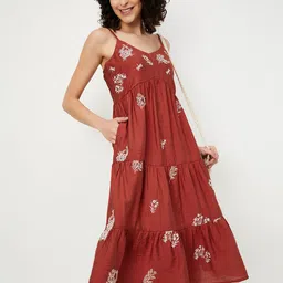 max Floral Embroidered Empire Dress-image-66
