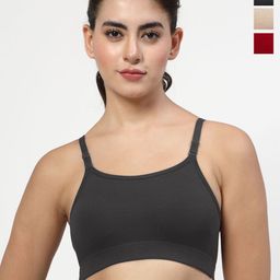 LILY Women Pack Of 3 Full Coverage Non Padded Non-Wired Regular Workout Bra stropsazil-28