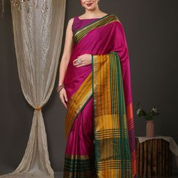 IndianRang Zari Solid Saree-image-98