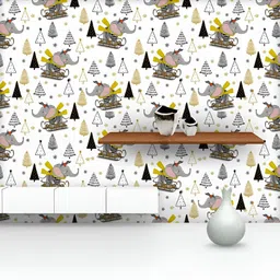 ArtzFolio Printed UV-Resistant Anti-Bacterial Cartoon Elephant Animal Peel & Stick Wallpaper-image-62
