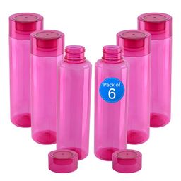 Aura Pink 6 Piece Plastic Solid Water Bottle-1000ML-image-60