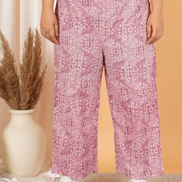 Indietoga Women Printed Comfort Easy Wash Trousers-image-13