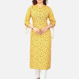 Biyu Floral Printed Mandarin Collar Straight Kurta-image-38