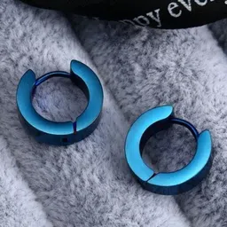 Teeragaj Unisex Stainless Steel Circular Shaped Hoop Earrings-picture-5