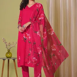 KALINI Women Regular Kurta with Trousers & With Dupatta-image-96