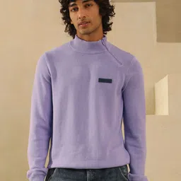 PRIMAL GRAY Men Turtle Neck Ribbed Pull Over Sweater-image-90