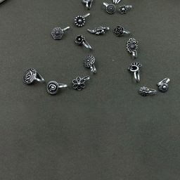 NAMAN ARTS Silver-Plated Stud Nosepin-image-67