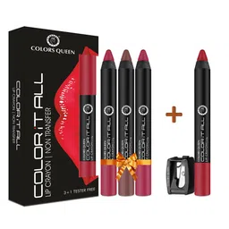 Colors Queen Color It All Set Of 4 Non Transfer Matte Lip Crayon - 3.5g Each - 11-12-10-14-60