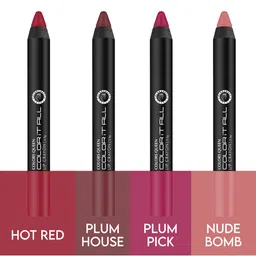 Colors Queen Color It All Set Of 4 Non Transfer Matte Lip Crayon - 3.5g Each - 01-02-08-20 image 2