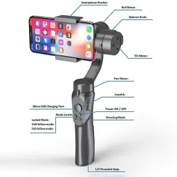 dkian H4 Stabilizer Gimbal 3 Axis for Smartphone Action Gopro Camera Handheld Stabilizer for cellphone Phones 3 Axis Gimbal for Mobile image 3
