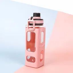 Plastic Bottle with Flip Top Lid Carry Strap Ideal for School 1000 ml-image-62