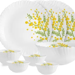 Pack of 10 Opalware Dazzle Series Girasol Crockery Set | Dishwasher Safe | Light-Weight Dinner Set-14