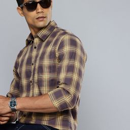Flying Machine Slim Fit Checked Pure Cotton Casual Shirt-image-52
