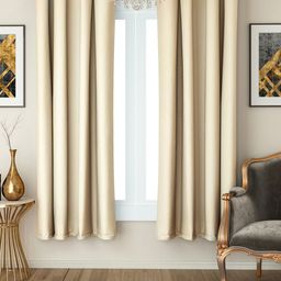 SWAYAM Cream-Coloured Set of 2 Window Curtains image 1