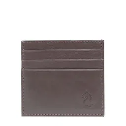 Kara Unisex Brown Solid Leather Card Holder-46