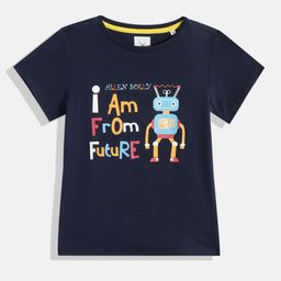 Allen Solly Junior Brand Logo and Graphic Printed Pure Cotton Top-image-29
