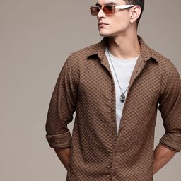 The Roadster Life Co. Self Design Textured Casual Shirt-image-69