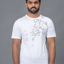 Red Tape Geometric Printed Pure Cotton T-shirt-image-37