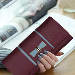 YESSBENZA Maroon & Blue Textured Purse Clutch-picture-11