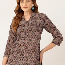 FERANOID Floral Printed Pure Cotton Kurti-picture-34