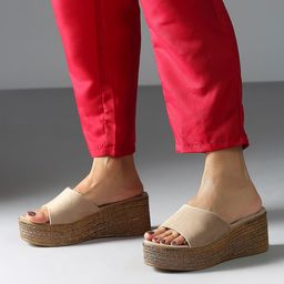 Inc 5 Womens Beige Casual Open toe Wedges Mules-22