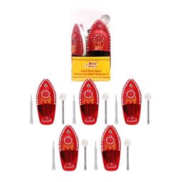 Desi Toys Kids Pack Of 5 Red Steam Boat Toys-54