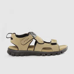 Woodland Men Khaki Leather Textured Comfort Sandals image 2