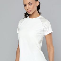 Fitkin Women White Training or Gym Solid T-shirt-picture-12