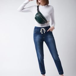 DressBerry Women Navy Blue Jogger Stretchable Jeans-image-72