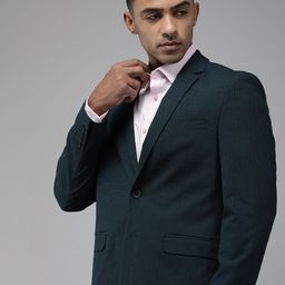 Van Heusen Men Checked Slim Fit Single-Breasted Formal Blazer-picture-25