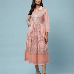 aarke Ritu Kumar Peach Printed Maxi Dress-picture-2