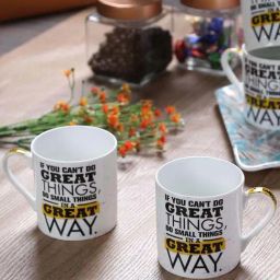 Goodhomes White Bone China Coffee Mugs (350 ml) - Set of 4-19