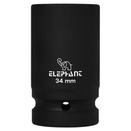 Elephant 1 inch (25.4 mm) Square Drive Imapct Socket 6-Point 34 mm Size 90 mm Length Metal-1