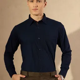 DENNISON Men Smart Spread Collar Solid Formal Shirt-image-43