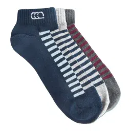 Ajile by Pantaloons Dark Grey Striped Sports Socks - Pack of 3-image-8