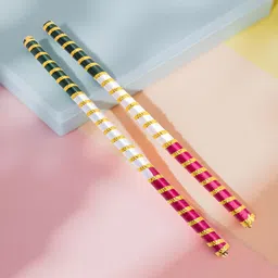 golden peacock Golden Set Of 2 Dandiya Sticks With Satin Wrap-picture-24