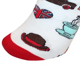 Man Arden Men Red & White Patterned Ankle Length Socks image 4