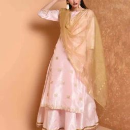 Kaanchie Nanggia Light Pink Embroidered Silk Set of 3-image-67