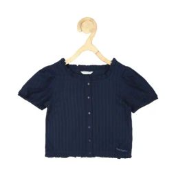 Peter England Kids Navy Self Pattern Top-image-46
