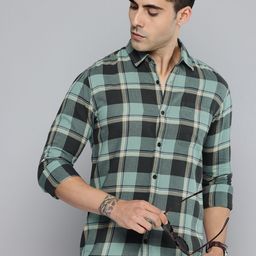 Mufti Slim Fit Checked Pure Cotton Casual Shirt-picture-12