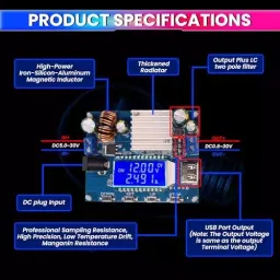 amiciSmart Step-Up/Step-Down Voltage Regulator Buck-Boost Converter with Display 5-30 to 0.6-30 V 4 Amp 35 W Adjustable Power Supply, 1xZK-SJVA-4X image 4