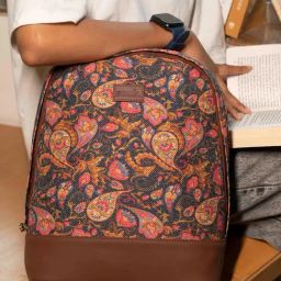 ZOUK Dome Daypack Pink Printed Mini Backpack-40
