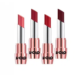 VOLO Set Of 4 Creme Matte Lipsticks - 3.5 g Each - Tomato Red-Red-Maroon-Dark Peach-57