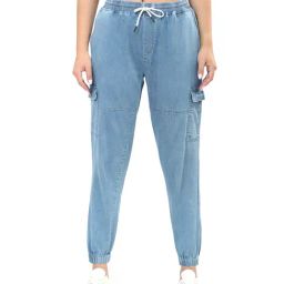 RECAP Light Blue Relaxed Fit High Rise Joggers-picture-41