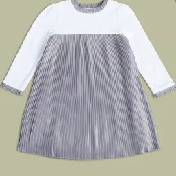 MINIKLUB Kids Silver Solid Full Sleeves Dress-image-23