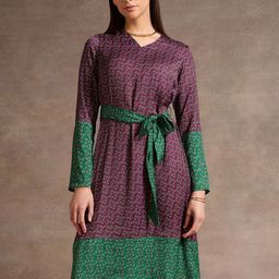 U.S. Polo Assn. Women Printed Fit and Flare Dress-image-1