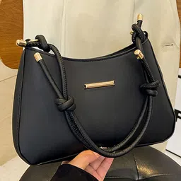 LULU & SKY PU Oversized Structured Hobo Bag with Tasselled-14