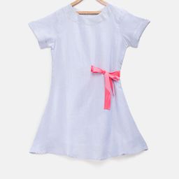 Cub McPaws Girls Blue Striped A-Line Dress-image-35
