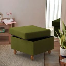 Chumbak Savanna Green Mango Wood Modern Trunk Storage Ottoman-picture-18