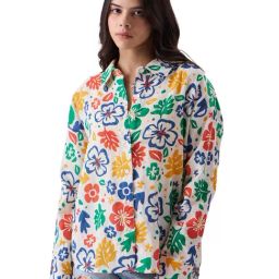 The Souled Store Multicolor Floral Print Boyfriend Shirt-image-13